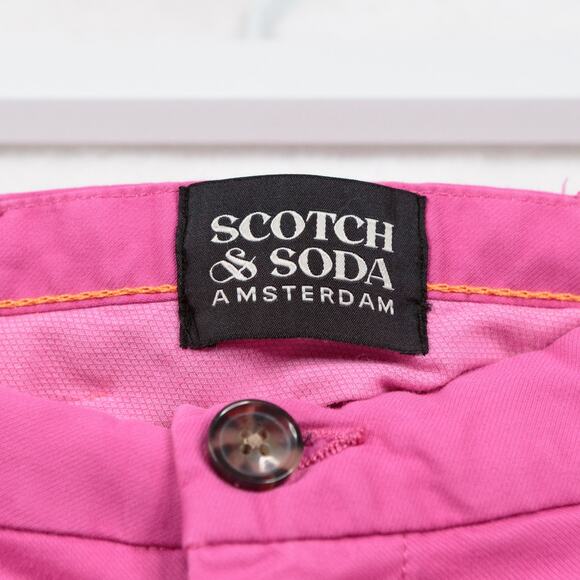 SCOTCH & SODA Stuart 9" Chino Shorts Organic Cotton Preppy Golf Pink Mens Sz 34 - Picture 8 of 11